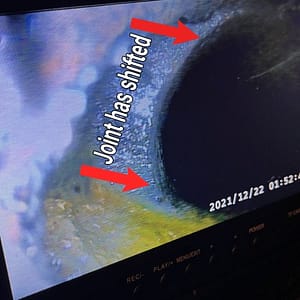 sewer inspections kalamazoo service drain pipe with a joint that has shifted