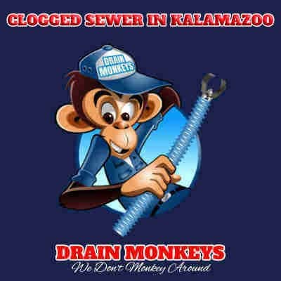 clogged sewer in kalamazoo drain monkeys logo for cleaning sewer pipes in kalamazoo