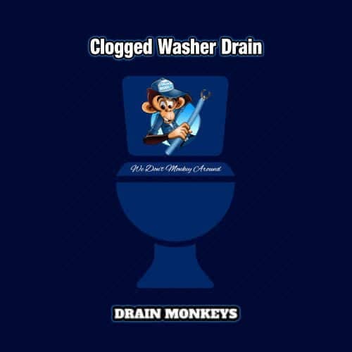 clogged washer drain in battle creek mi logo of drain monkeys drain cleaning service