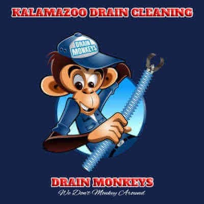 kalamazoo drain cleaning drain monkeys logo for their service in kalamazoo